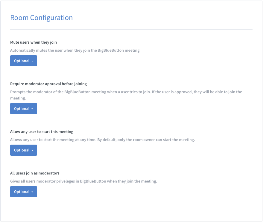 Greenlight Administrator Room Configuration