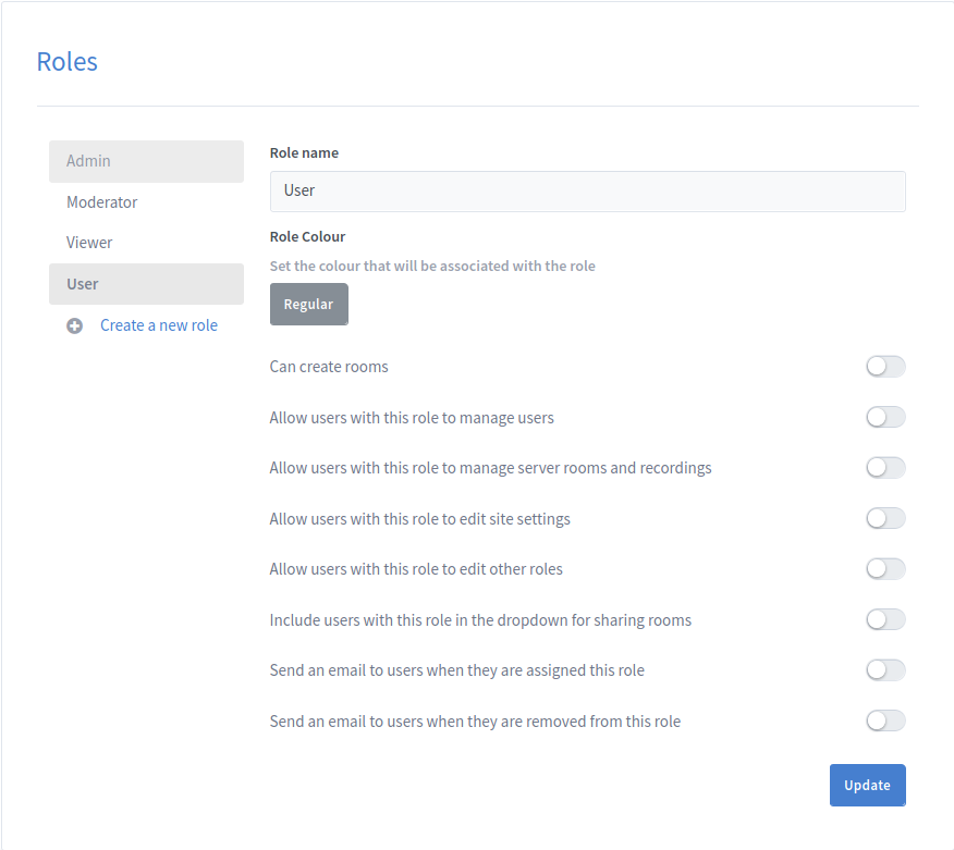 Greenlight Administrator Edit Roles