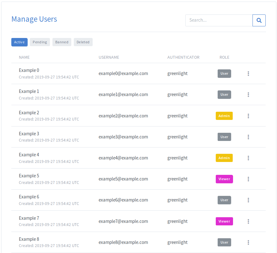 Greenlight Administrator Manage Users